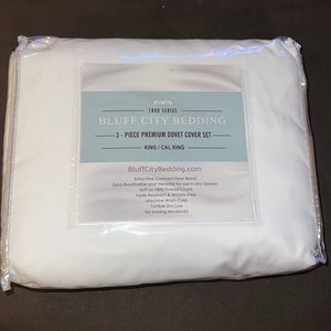 California king three-piece duvet, 1800 thread WHITE